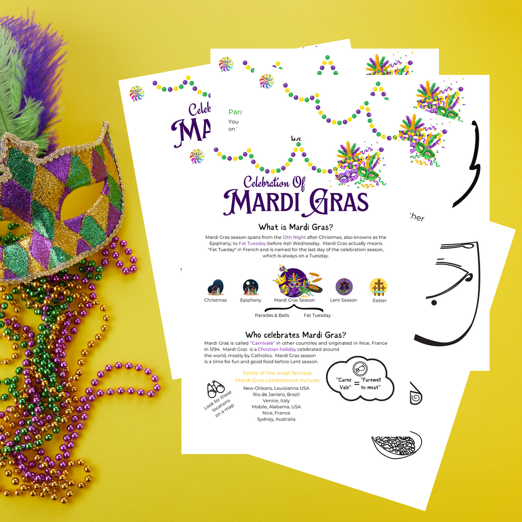 Printable Mardi Gras Learning Bundle