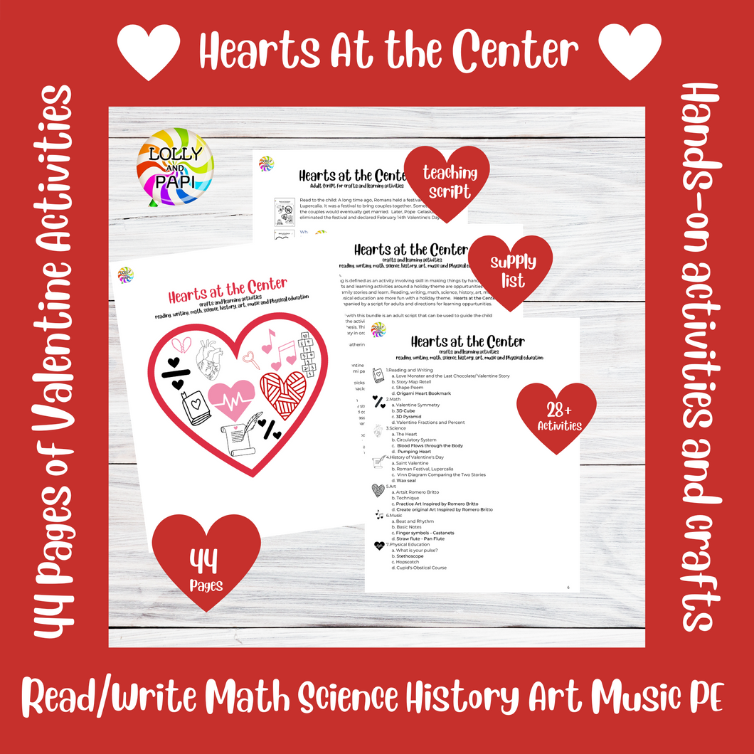 Printable Hearts at the Center Valentine Curriculum Bundle